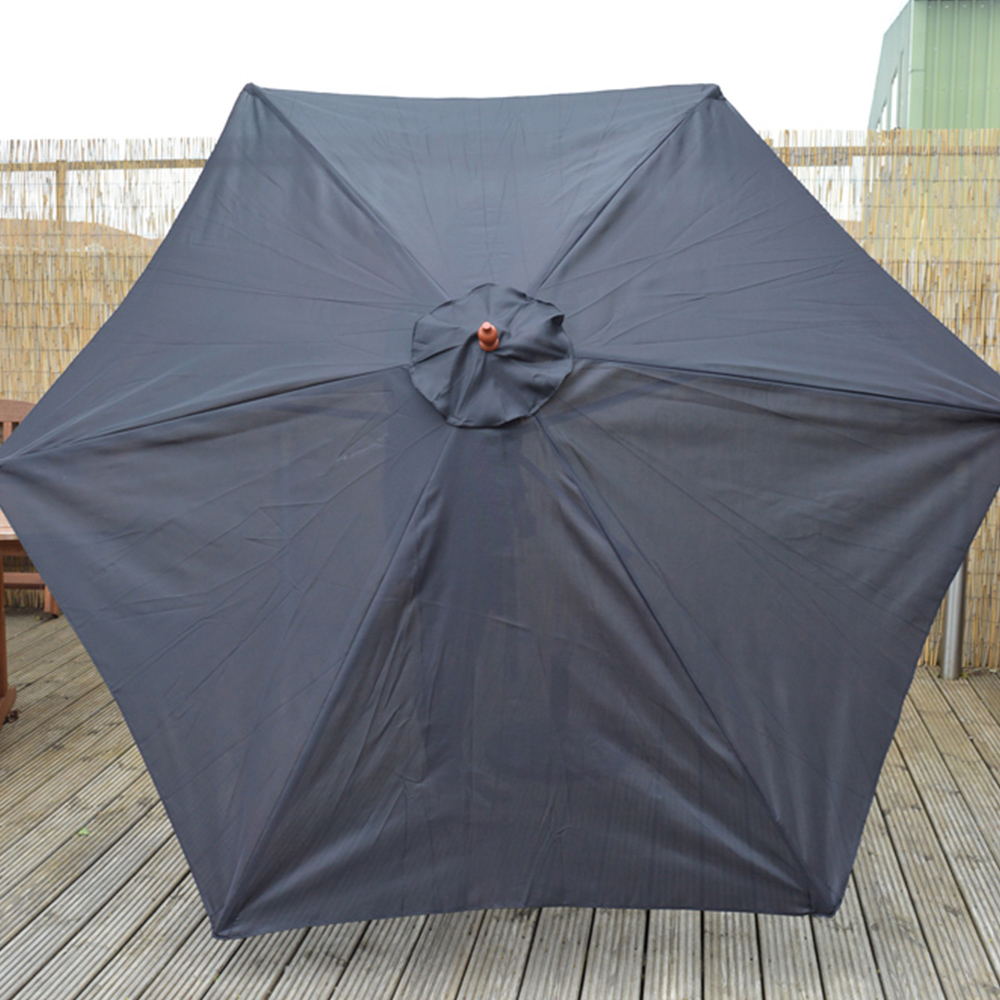 Samuel Alexander Black Wooden Parasol with Pulley 2.4m Image 4