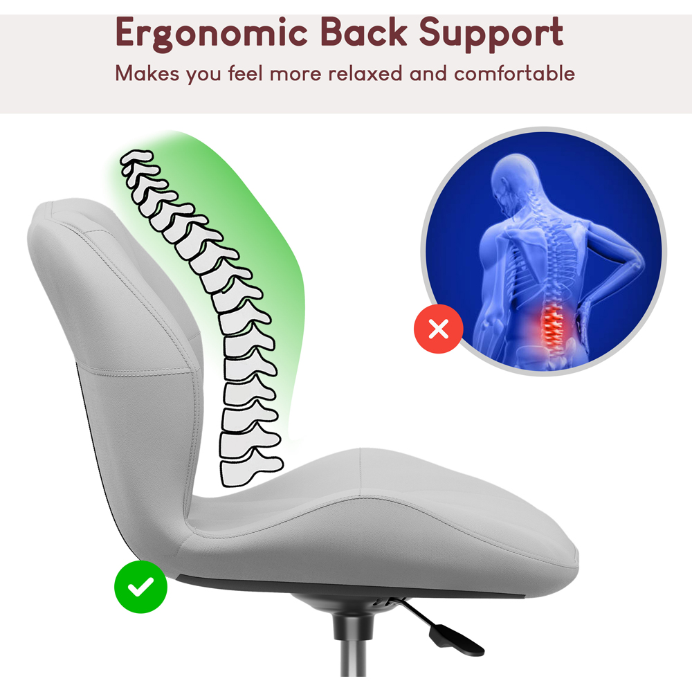 Vida Designs White PU Faux Leather Swivel Office Chair Image 5