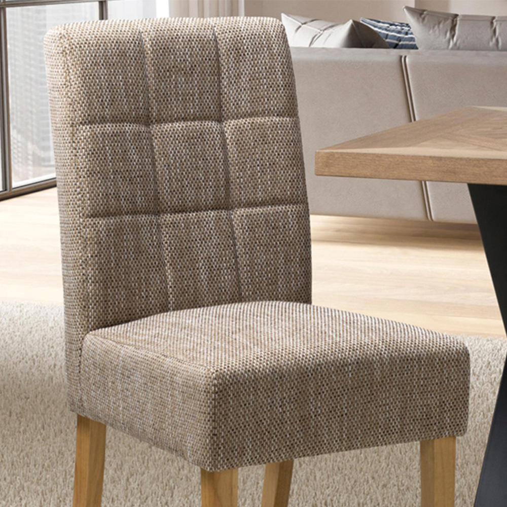Moseley Set of 2 Natural Tweed Oatmeal Dining Chair Image 2