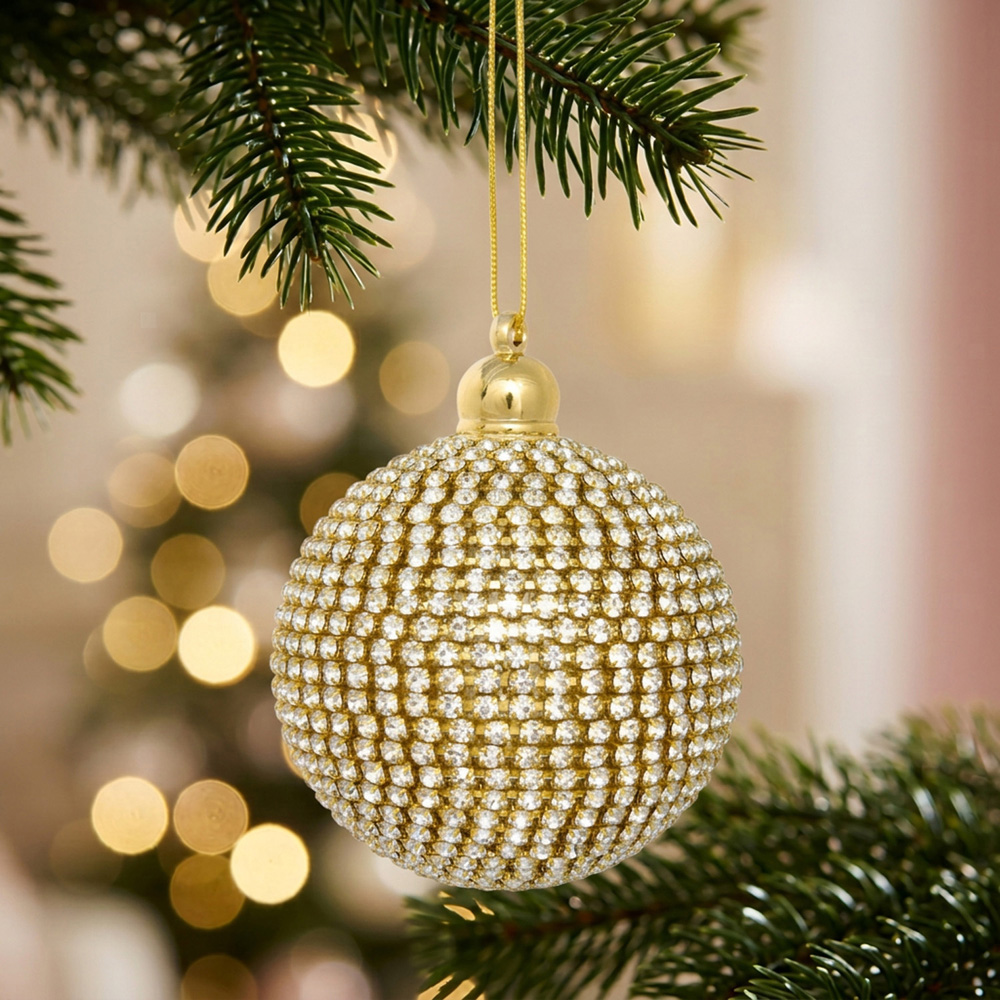 Crystal Bauble Decoration - Gold Image 2