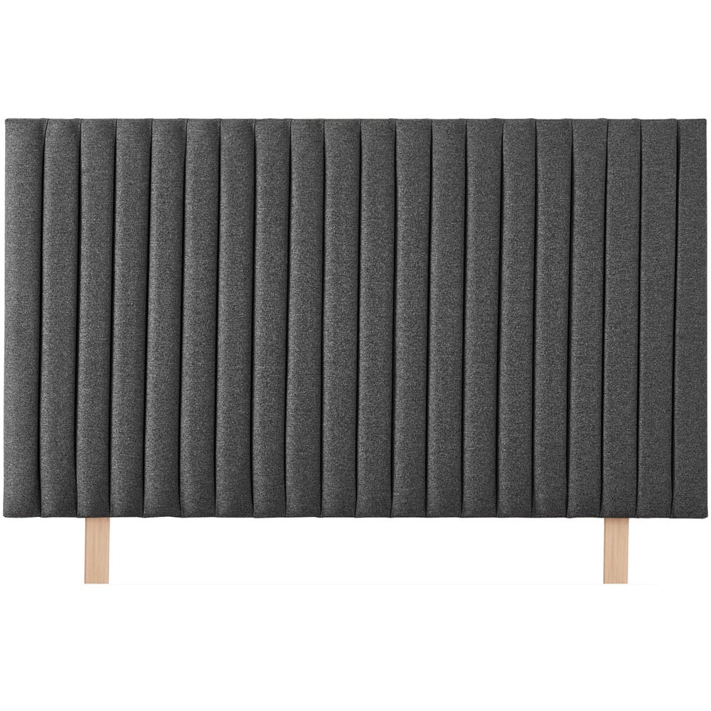 Aspire Furniture Catherine Lansfield Soho Single Charcoal Saxon Twill Headboard Image 2
