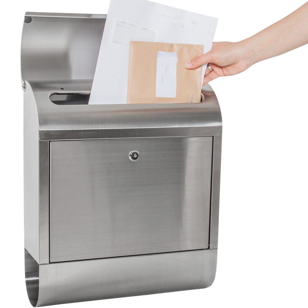 tectake Lockable Wall Mounted Post Box Image 5