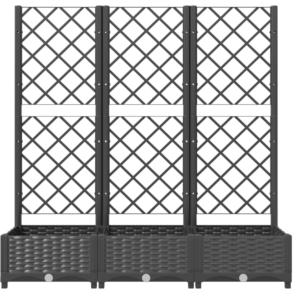 vidaXL Black Polypropylene Garden Planter with Trellis 120 x 40 x 121.5cm Image 3