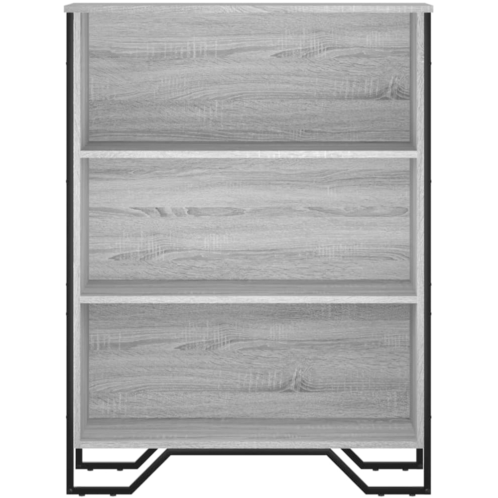 vidaXL 3 Shelf Grey Sonoma Bookcase Image 4