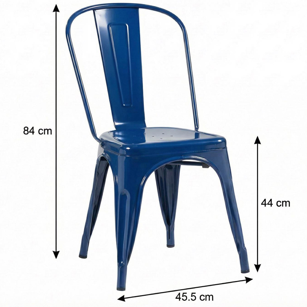 FWStyle Blue Gloss Metal Chair 4 Pack Image 6