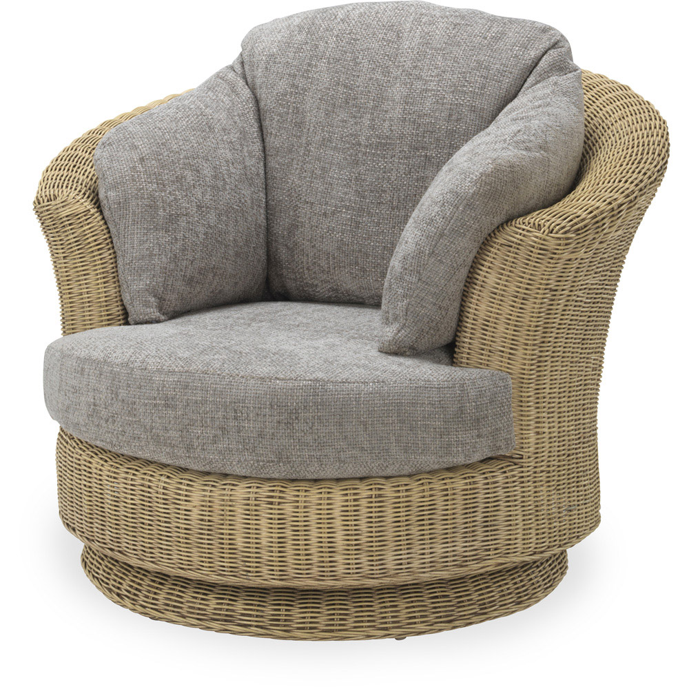 Desser Arlington Lyon Grey Natural Rattan Swivel Chair Image 2