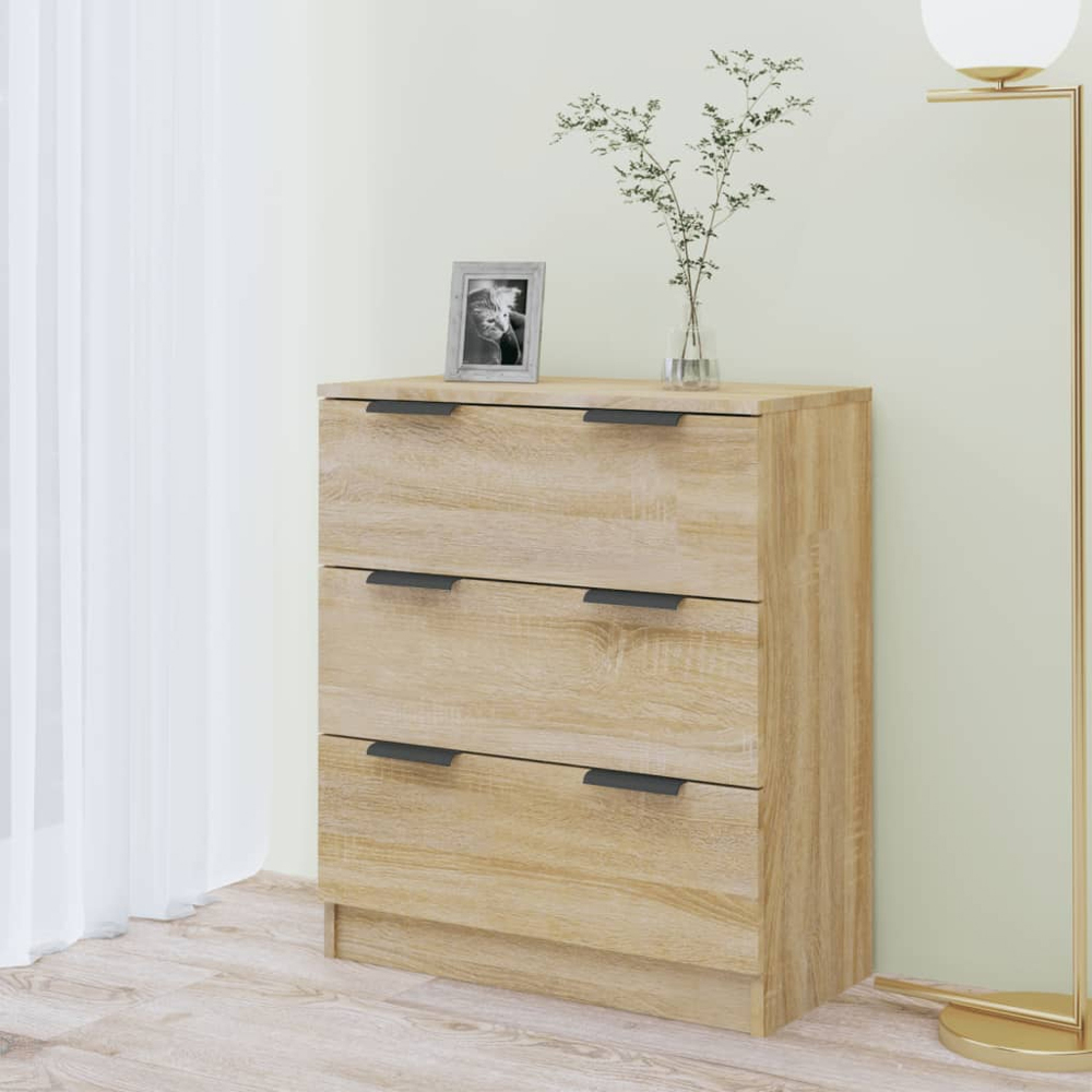 vidaXL 3 Drawer Sonoma Oak Sideboard Image 3