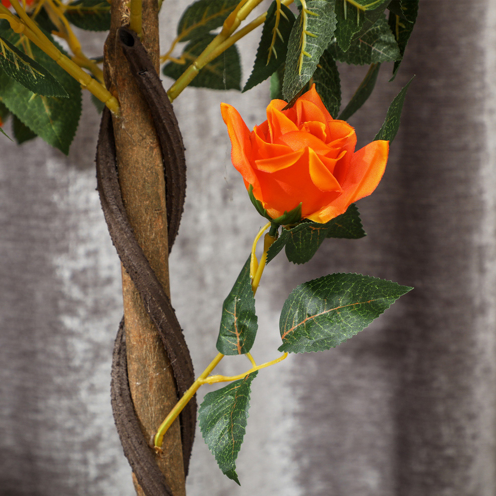 Portland Orange Rose Artificial Tree in Pot 90cm 2 Pack Image 4
