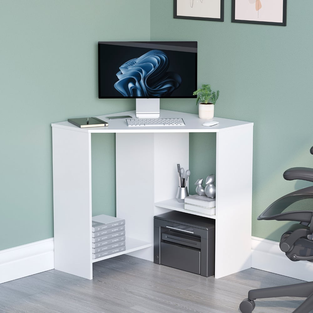 Vida Designs Hetton Corner Computer Desk White Image 3