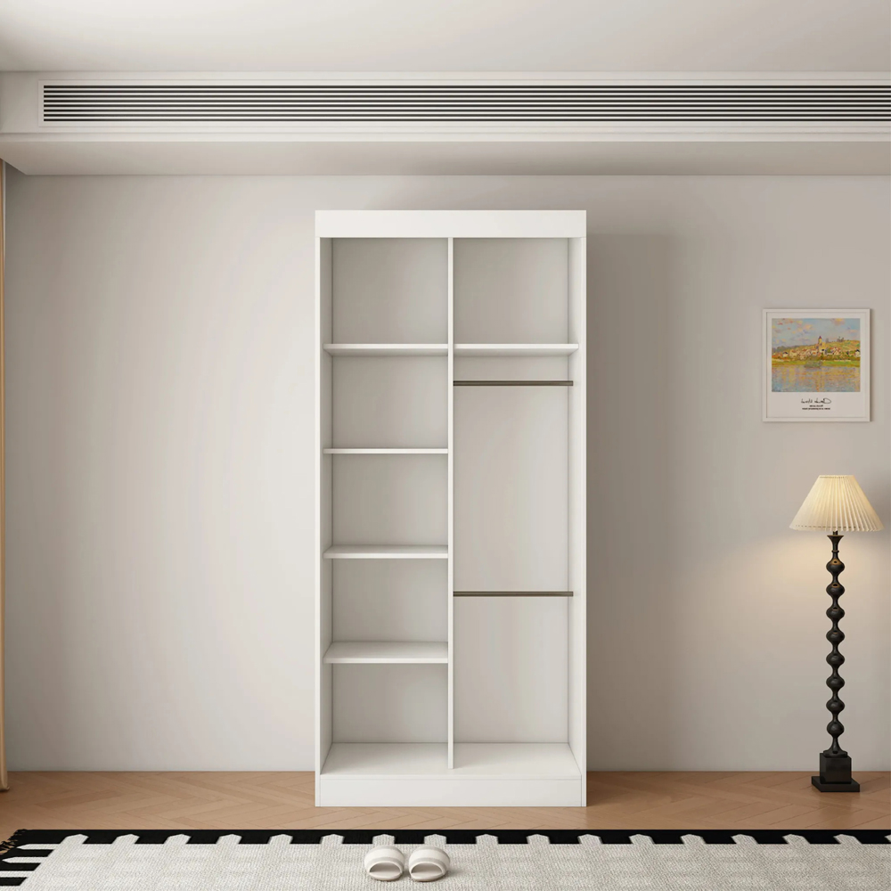 ARTESA Pacific 2 Door Gloss White Mirrored Sliding Wardrobe Image 3
