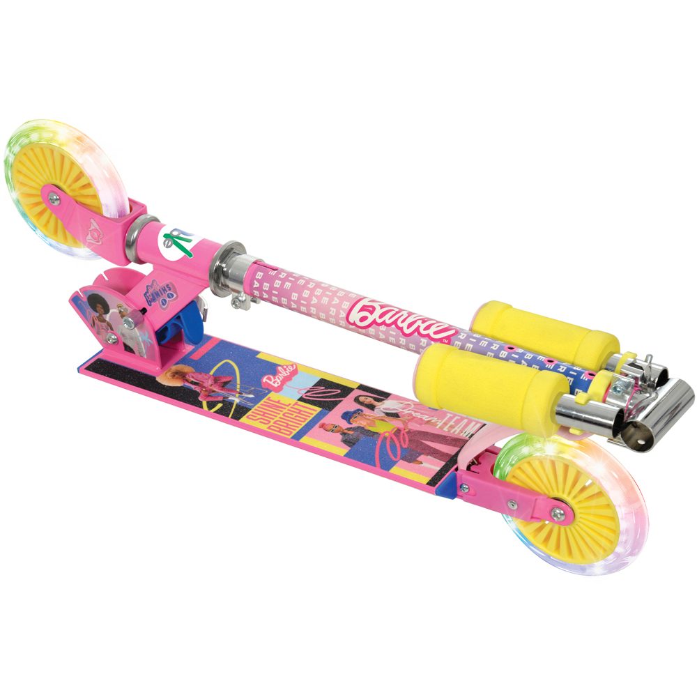 Barbie Foldable Height Adjustable Kids Inline Scooter with Light Up Wheels Image 4