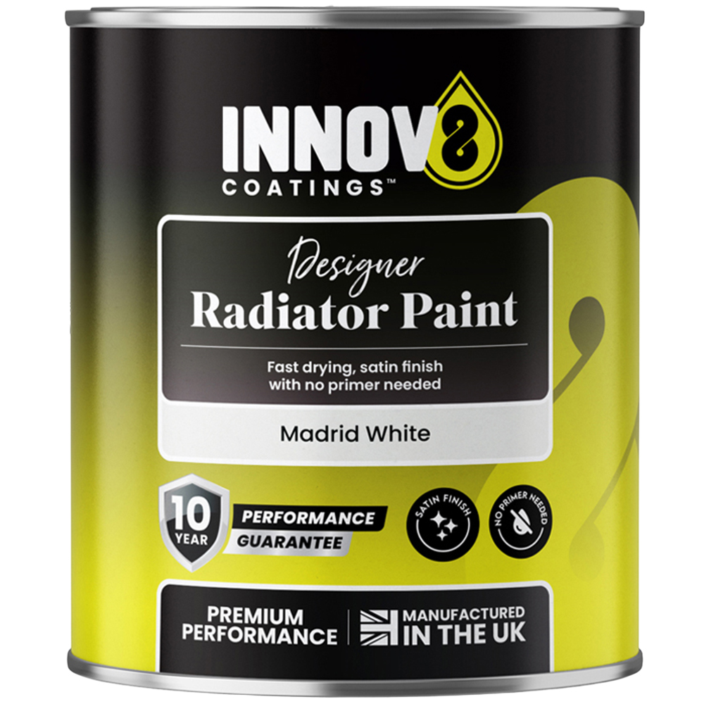 Innov8 Coatings Designer Radiator Paint 750ml Madrid White Image 2
