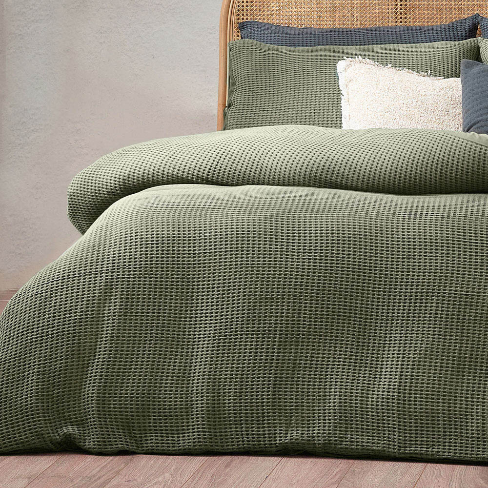 Yard Super King Eucalpytus Chunky Waffle Duvet Set Image 4