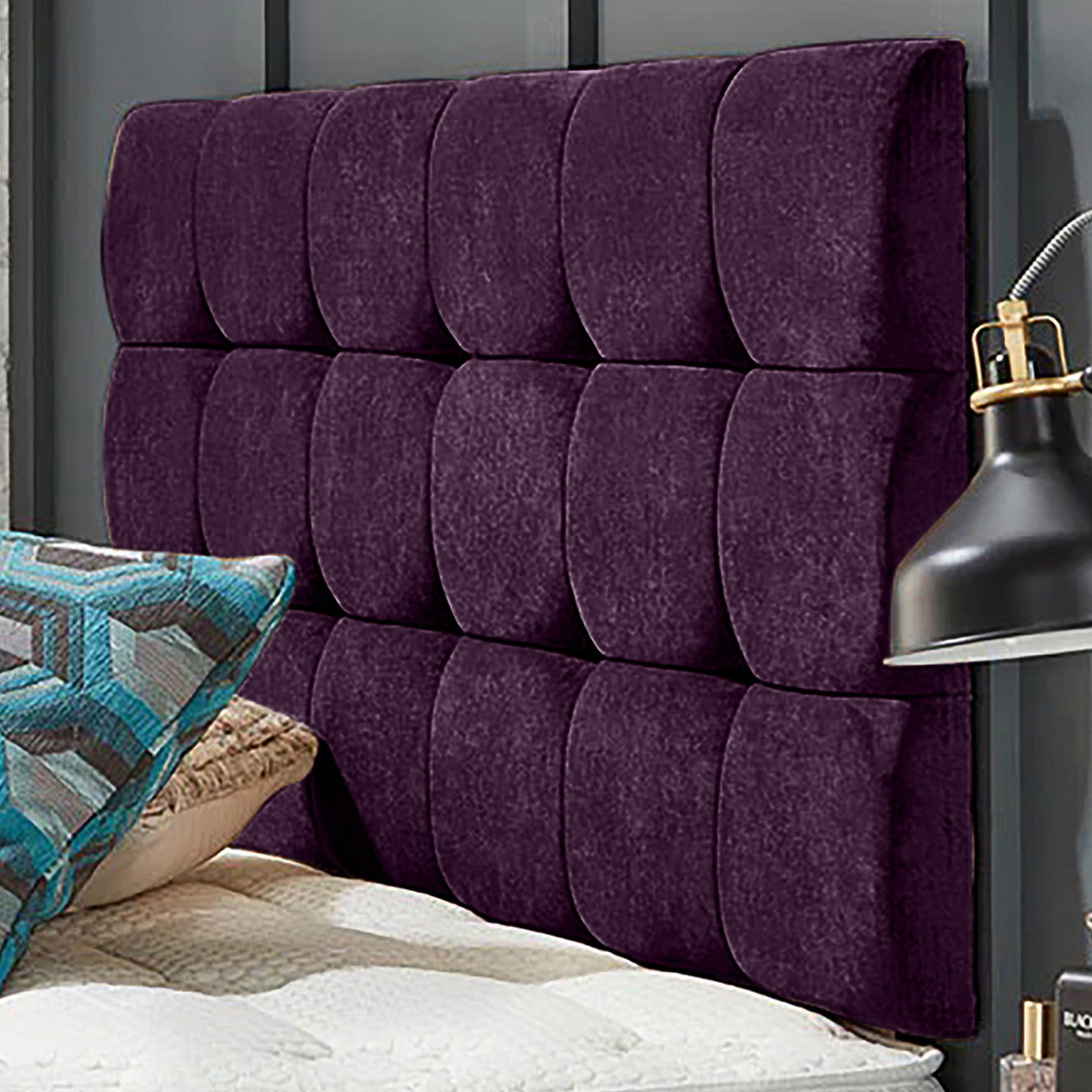 Eleganza Home Winston Single Purple Naples Strutted Headboard Image 1