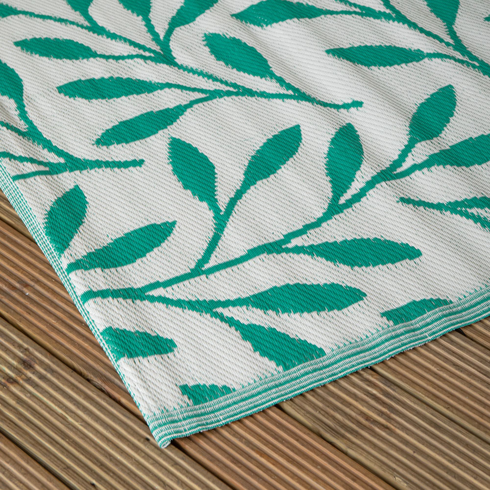 Samuel Alexander Green Leaves Large Outdoor Rug Mat 150 x 210cm Image 3