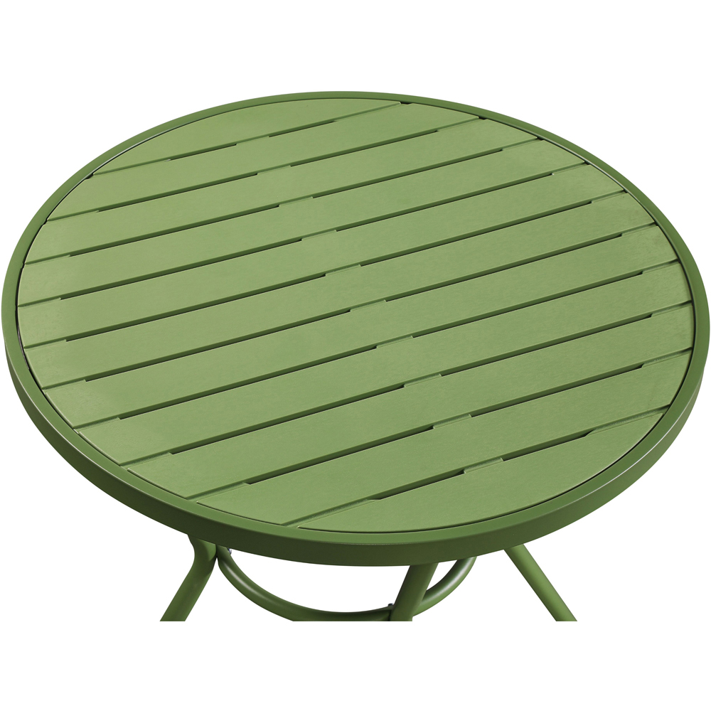 Core Products 2 Seater Moss Green Round Plastic Garden Bistro Table Image 3