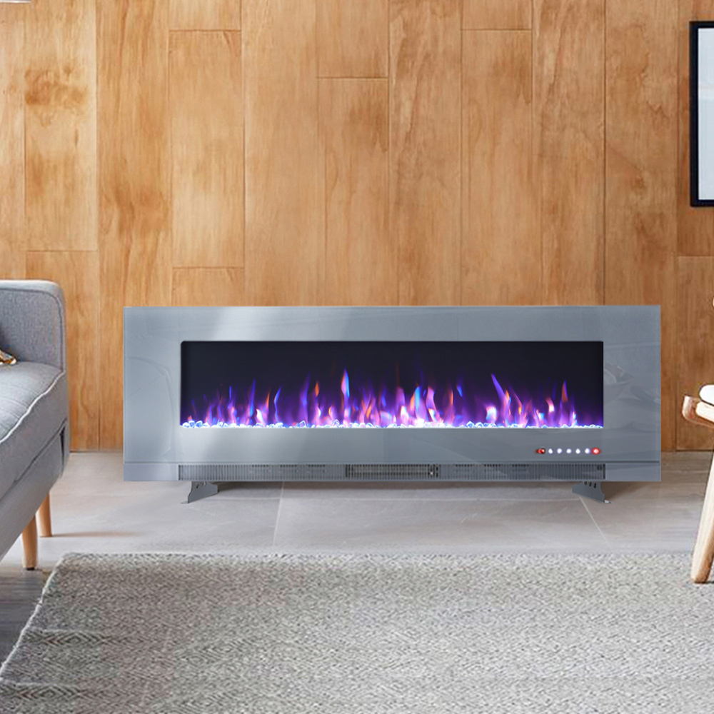 Living and Home 9 Flame Colour Grey Mounted or Inset Electric Fireplace with Legs 60 inch Image 7