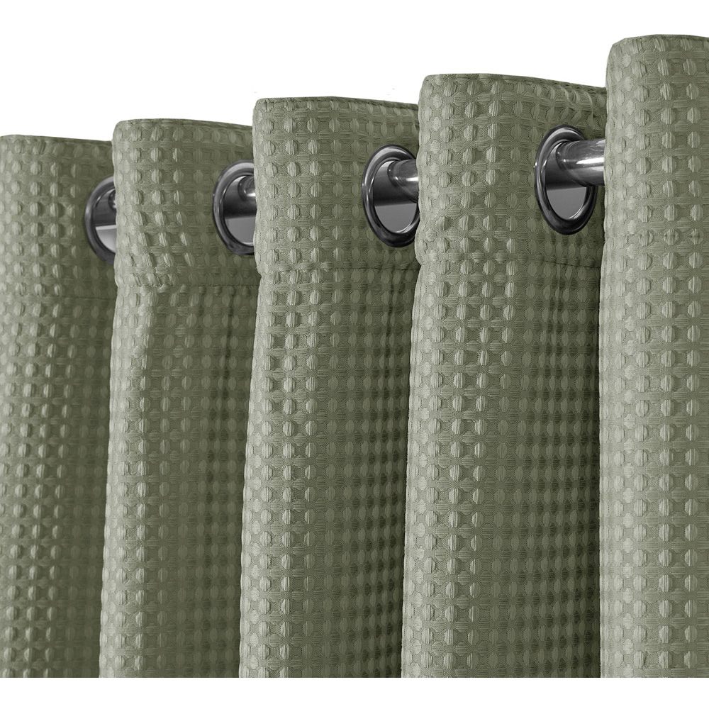 Velosso Waffle Sage Blackout Curtains 229 x 168cm Image 3