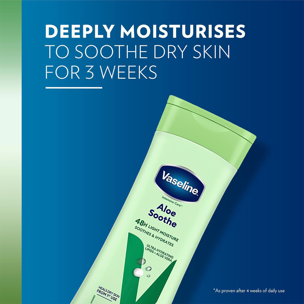 Vaseline Intensive Care 48H Light Moisture Aloe Soothe Body Lotion 400ml 12 Pack Image 5