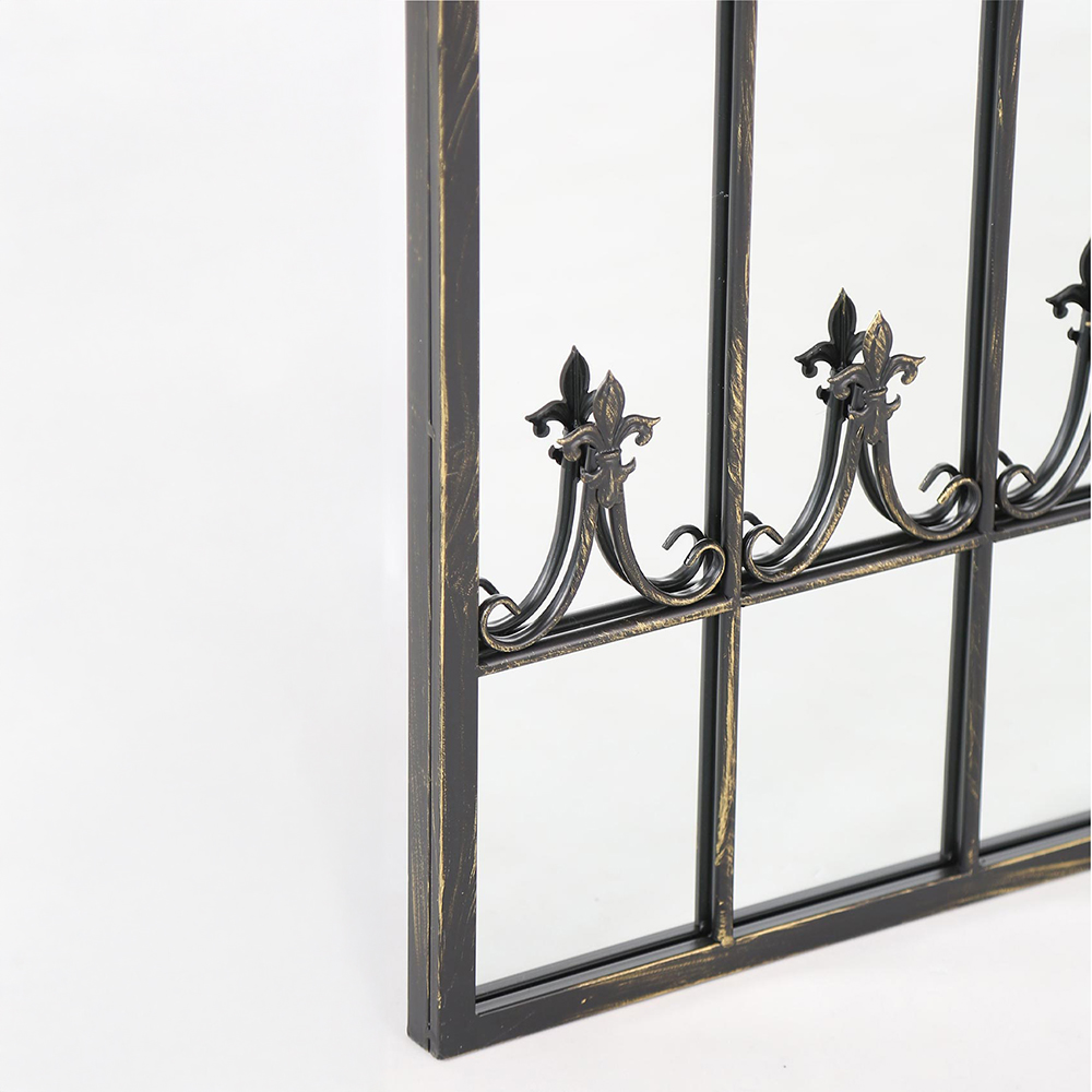 MirrorOutlet Summer View Metal Arched Ornate Window Garden Mirror 160 x 85cm Image 5