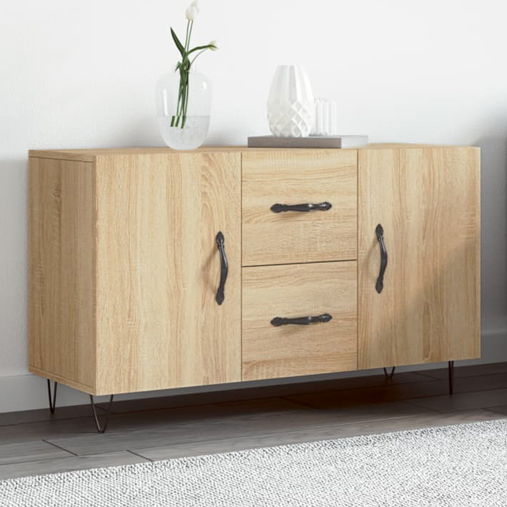vidaXL 2 Door 2 Drawer Sonoma Oak Sideboard Image 1