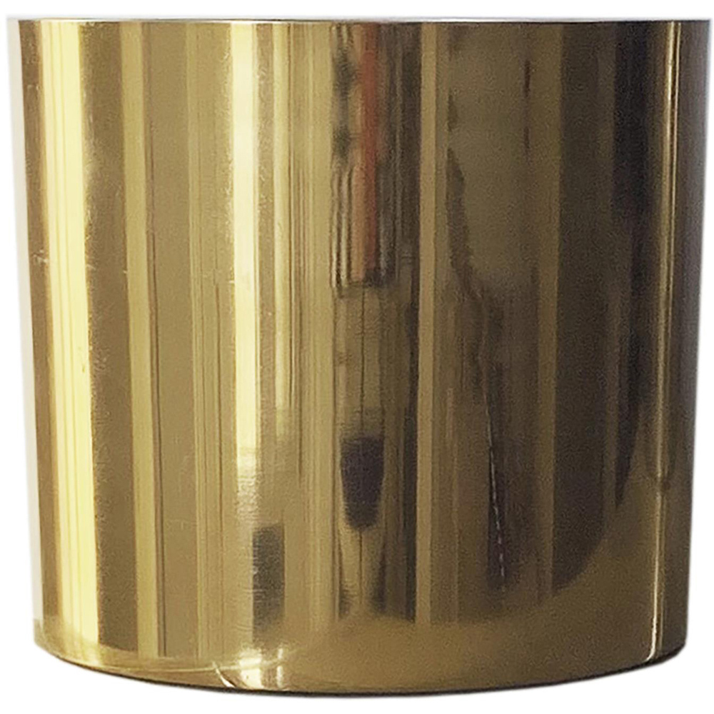 Leaf Polished Gold Shiny Metal Planter 18cm Image 1