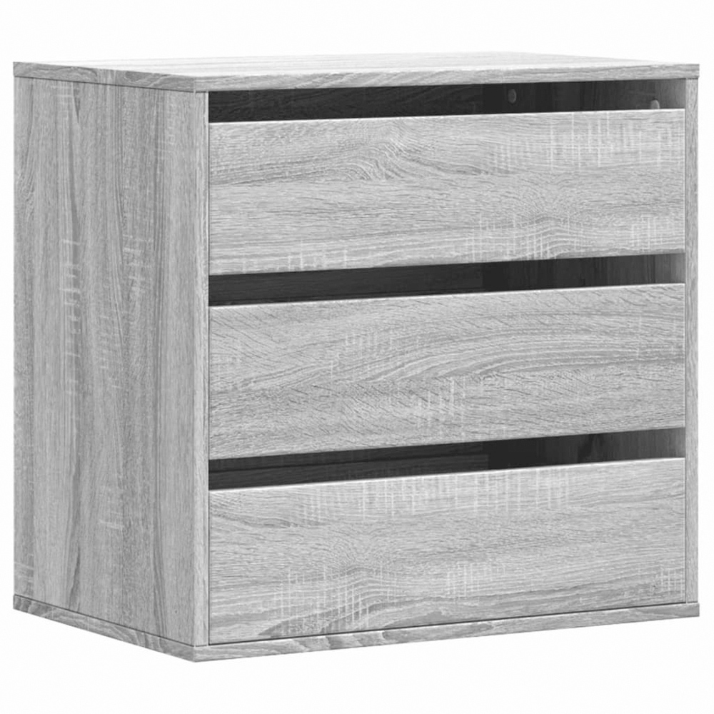 vidaXL 3 Drawer Grey Sonoma Oak Chest of Drawers Image 2