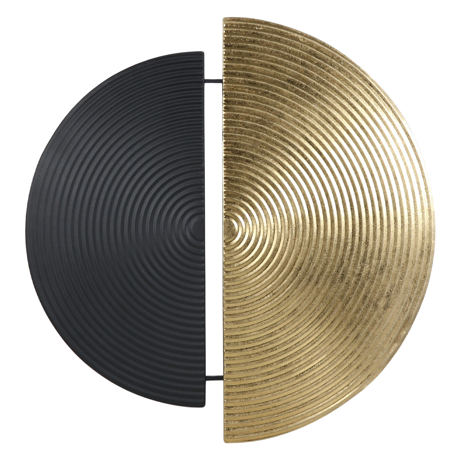 Geometric Black and Gold Semi Circles Metal Art Decoration Image 1