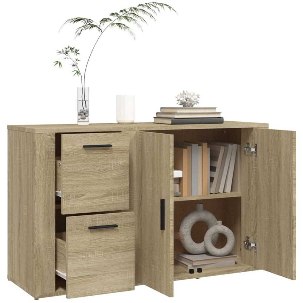 vidaXL 2 Door 2 Drawer Sonoma Oak Sideboard Image 5