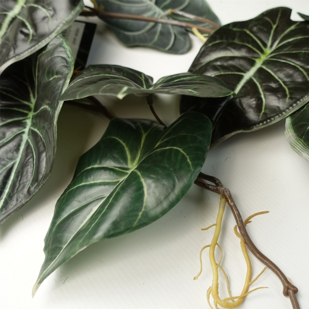 Leaf Dark Green Trailing Alocasia Dragon Scale Hanging Artificial Plant 4ft Image 4