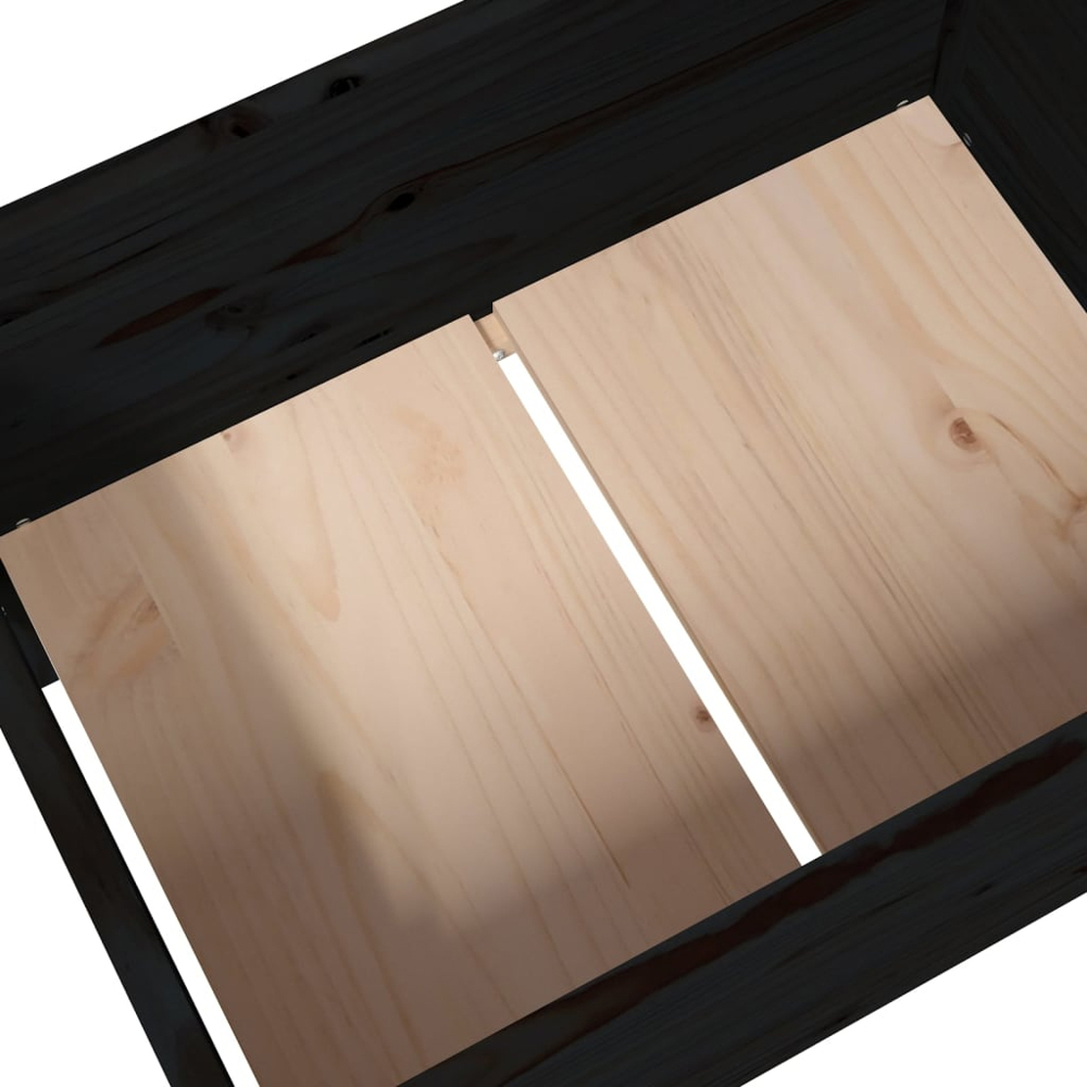 vidaXL 3-Tier Black Solid Pine Wood Garden Planter 75 x 178.5 x 44cm Image 5