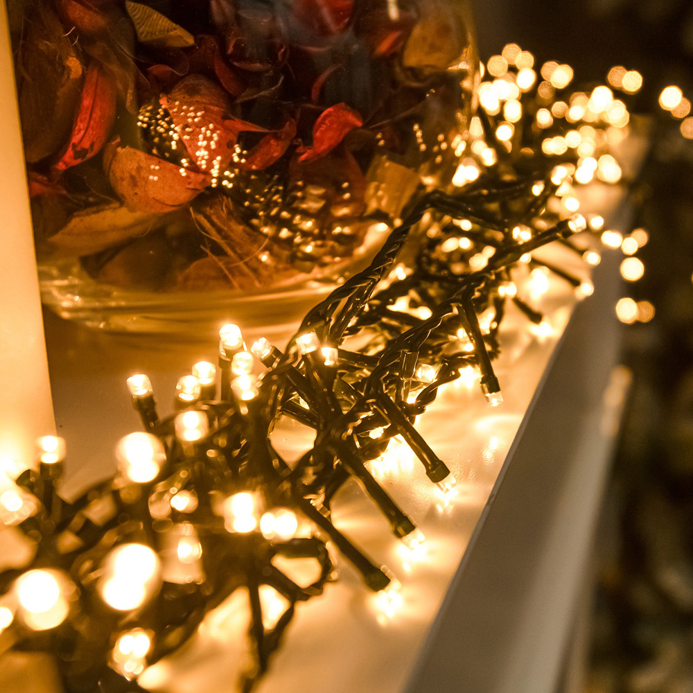 The Christmas Centre 480 Warm White LED Multifunction Green Cable String Light 46m Image 2