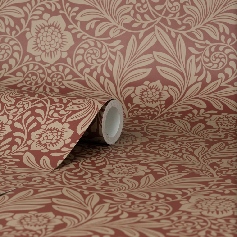 Crown Camille Damask Red Wallpaper Image 2
