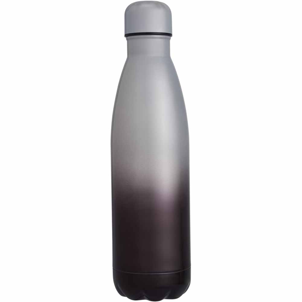 Wilko Black and Silver Ombre Double Wall Bottle Image