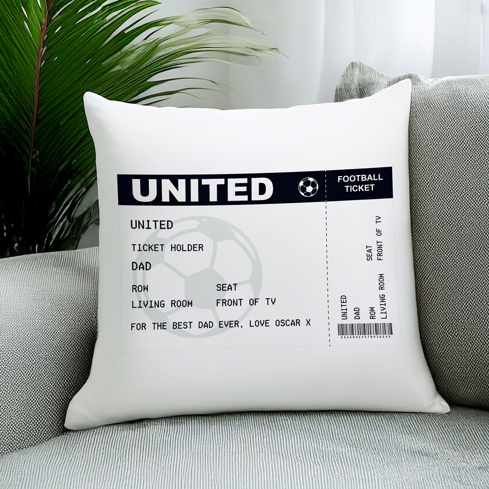 Personalised Memento Company Personalised Football Ticket Cushion 38 x 38cm Image 2