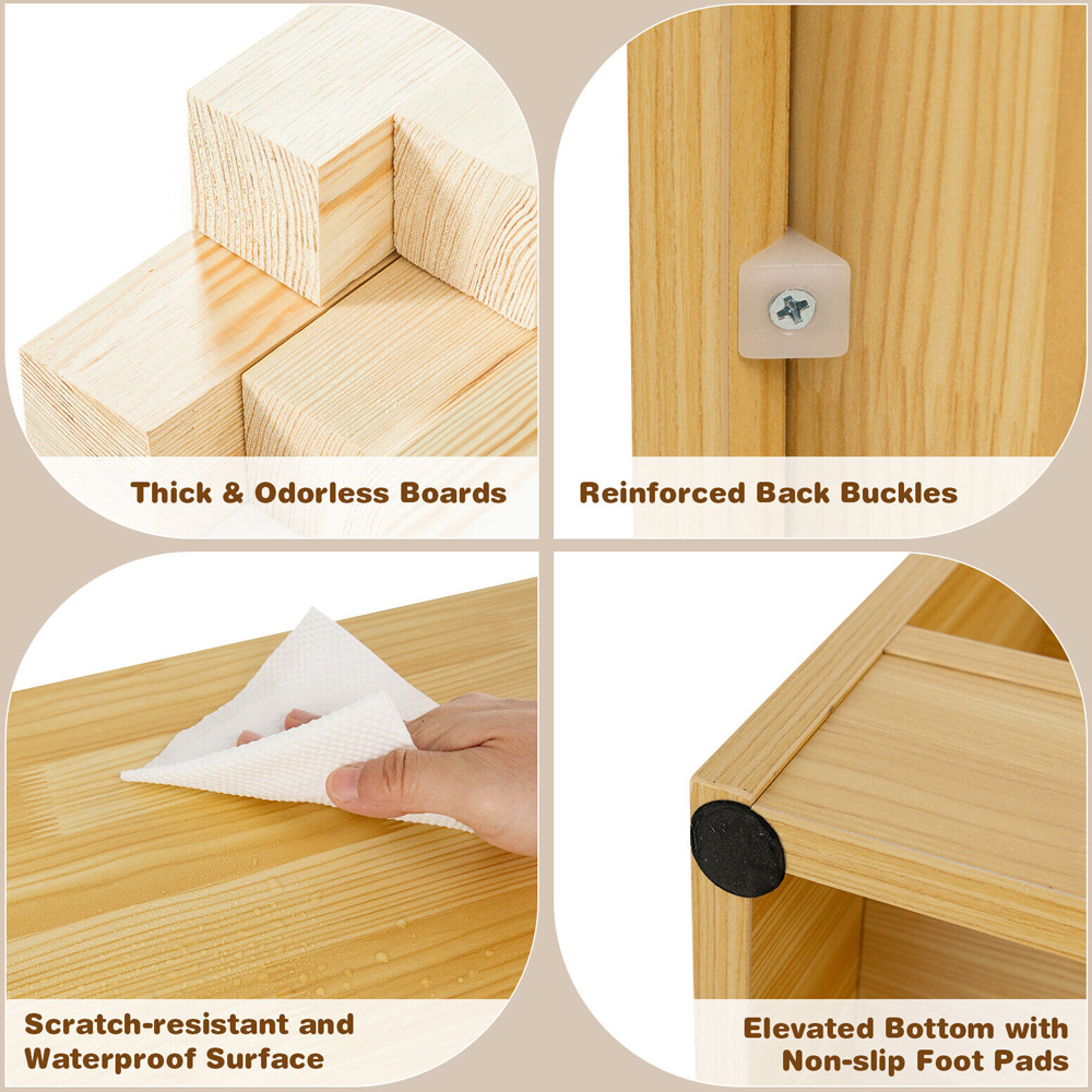 Costway 5 Shelf Kids Wooden Bookcase Image 5