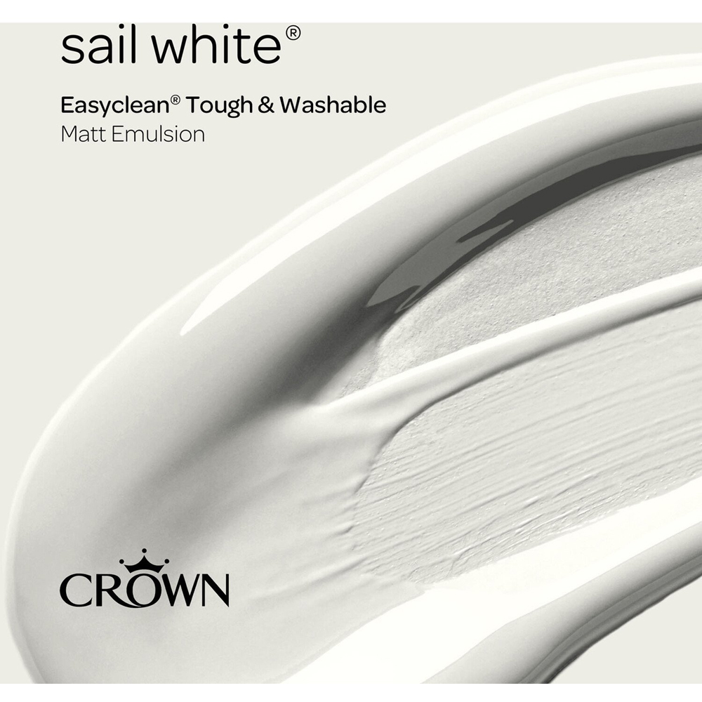 Crown Easyclean Sail White Matt Emulsion Multisurface Paint 2.5L Image 7