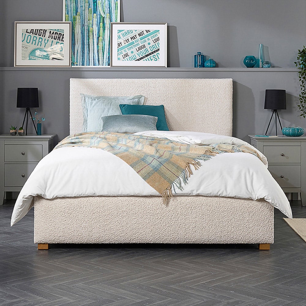 Cream small double shop ottoman bed