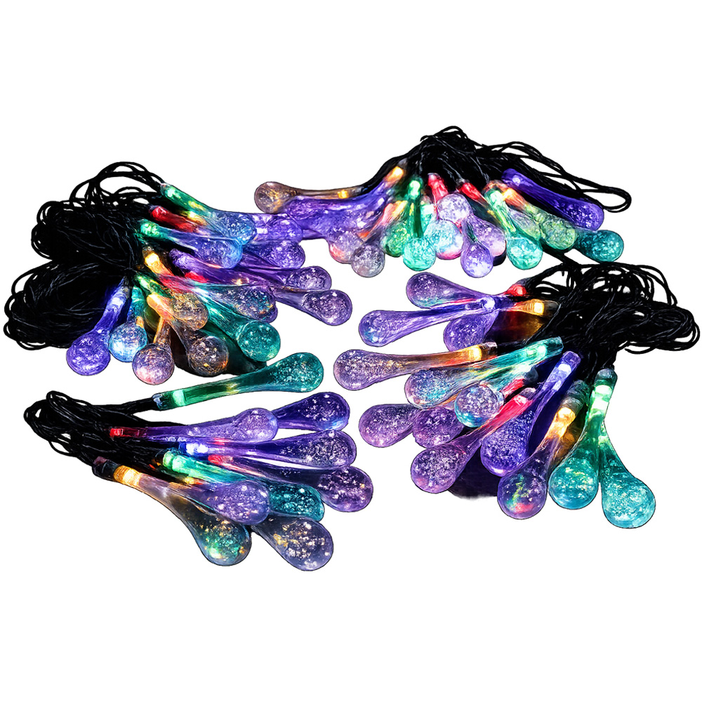 Avilo 50 Multicolour LED Droplet Solar Powered Fairy String Light Image 2