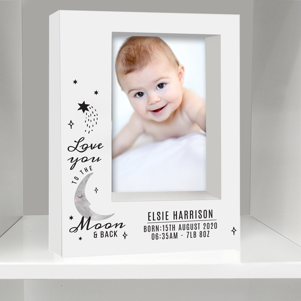 Personalised Memento Baby To The Moon and Back Box Photo Frame 5 x 7inch Image 2