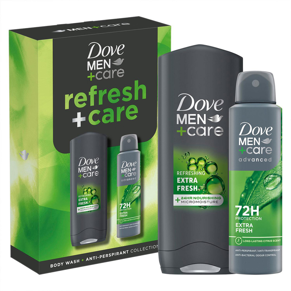Dove Men+Care Refresh and Care Citrus and Cedarwood Scent Bodywash and Bodyspray Gift Set 4 Pack Image 3