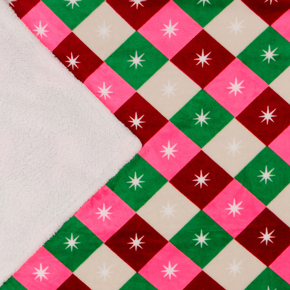 Furn Multicolour Star Sherpa Fleece Reversible Throw 140 x 180cm Image 5