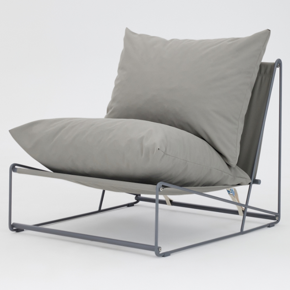 Home Detail Marina Grey Steel Garden Chair with Cushions Image 2