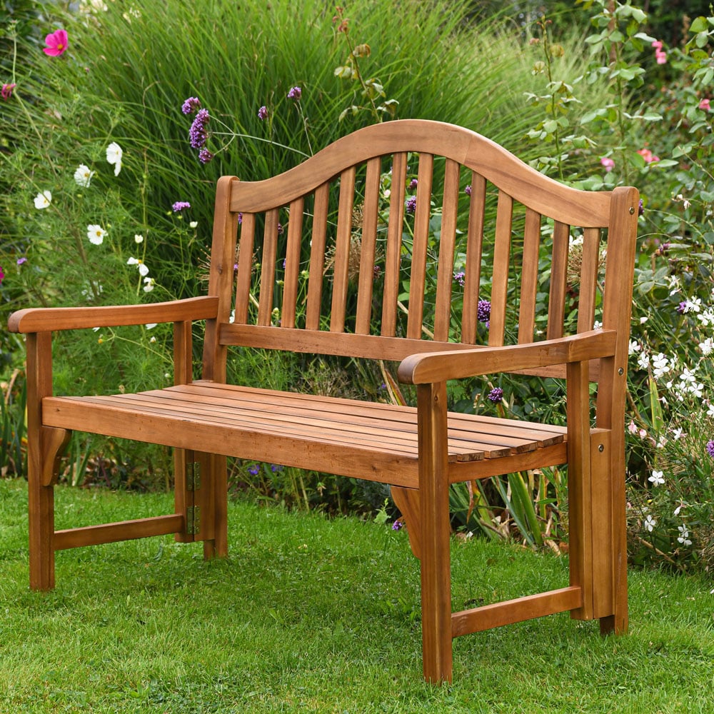 Garden Gear 2 Seater Acacia Folding Bench Image 3