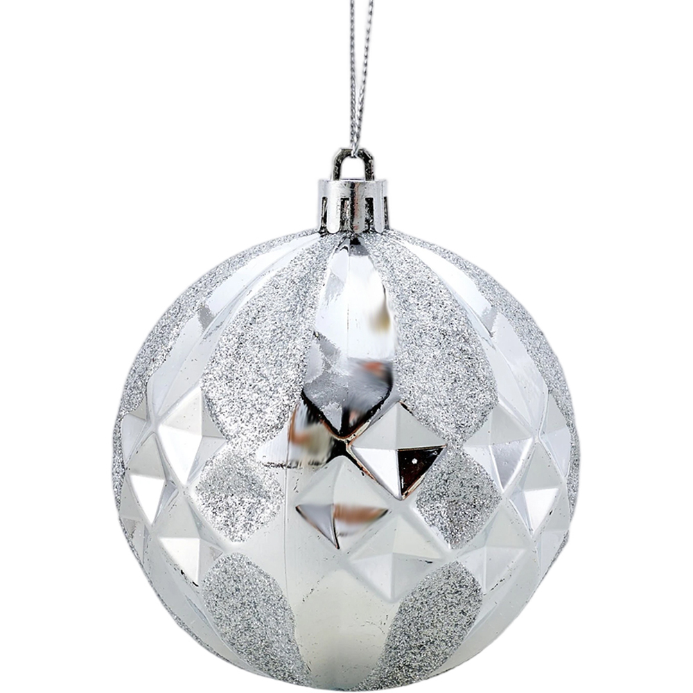 Living and Home 16 Piece Silver Christmas Bauble Set with Storage Box Image 4