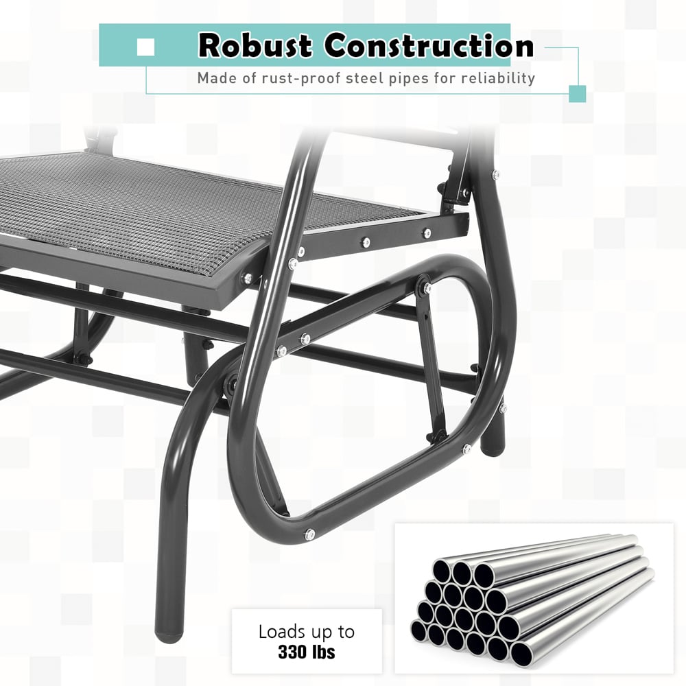 Costway Black Garden Rocking Chair Image 4