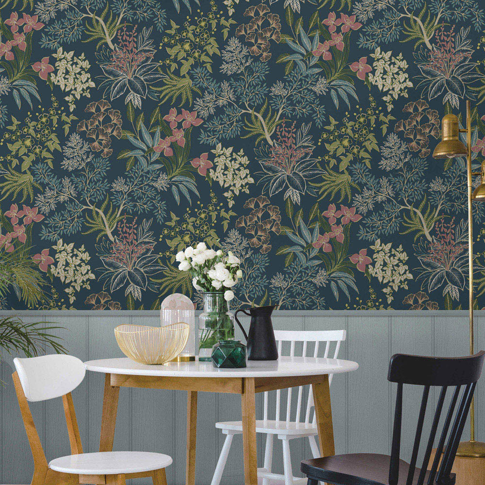 Holden Decor Full Bloom Teal Wallpaper Image 3