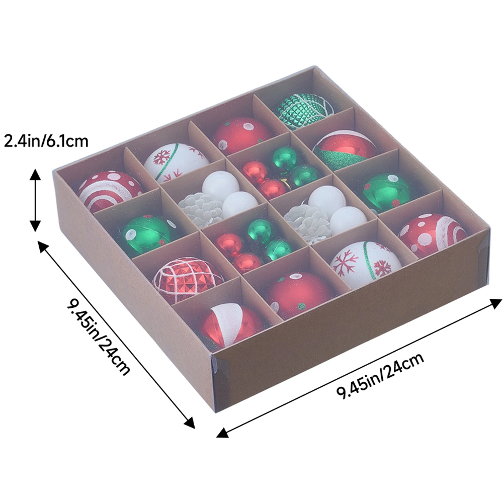 Living and Home Red Green and White Christmas Tree Decoration Ornaments 42 Pack Image 7
