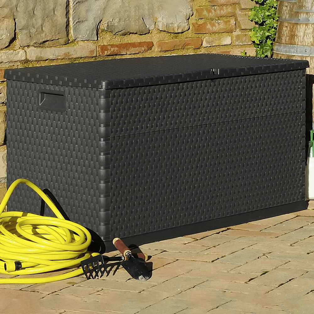 vidaXL 63 x 120 x 56cm Anthracite Polypropylene Garden Storage Box Image 7