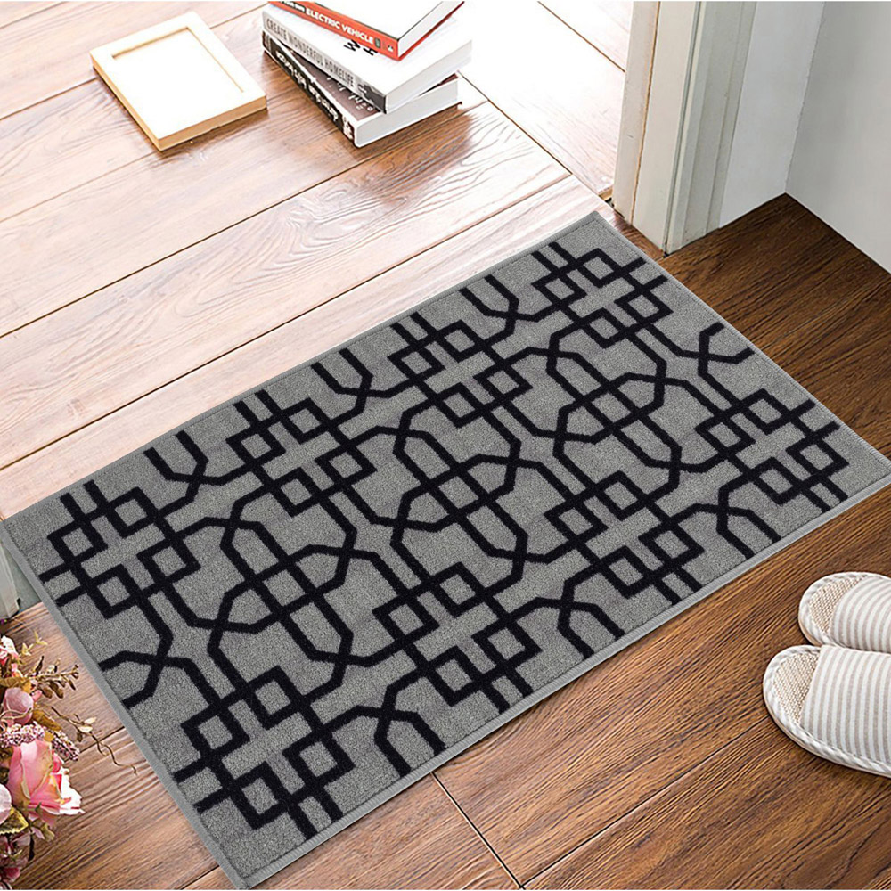 Smart Living Siam Grey and Black Gel Back Non-Slip Door Mat 50 x 80cm Image 3